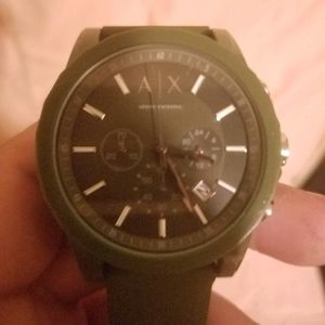 Armani Exchange Green Silicone Watch